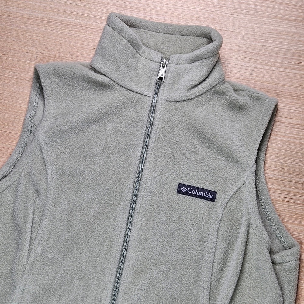 Columbia Womens Sawyer Rapids 2.0 Fleece Vest Full Zip size S Pockets Green